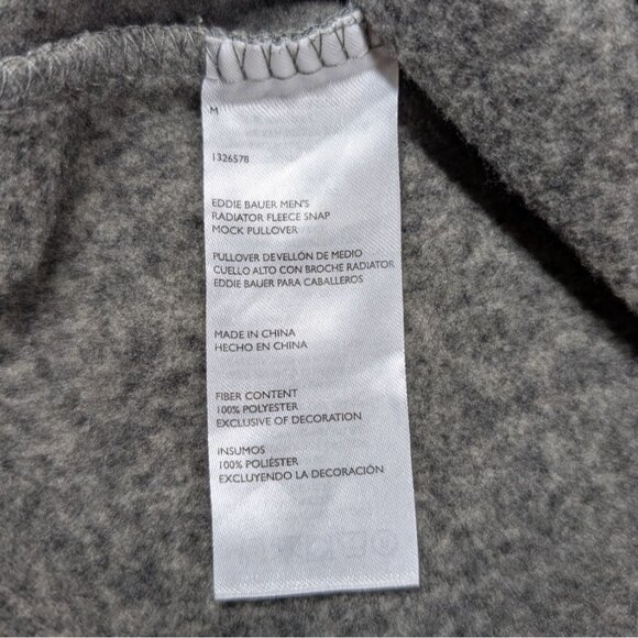 Eddie Bauer Radiator Fleece Snap Mock Pullover Sweater Mens Medium - Picture 4 of 6